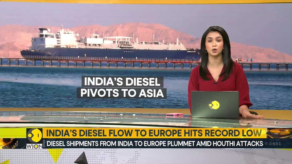 Diesel shipments from India to Europe plummet amid Houthi attacks