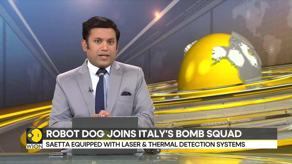 Italy's military police unveil robot dog 'Saetta'