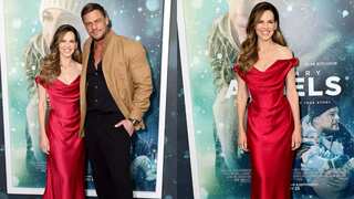 Hilary Swank makes heads turn in Vivienne Westwood gown at Ordinary Angels premiere