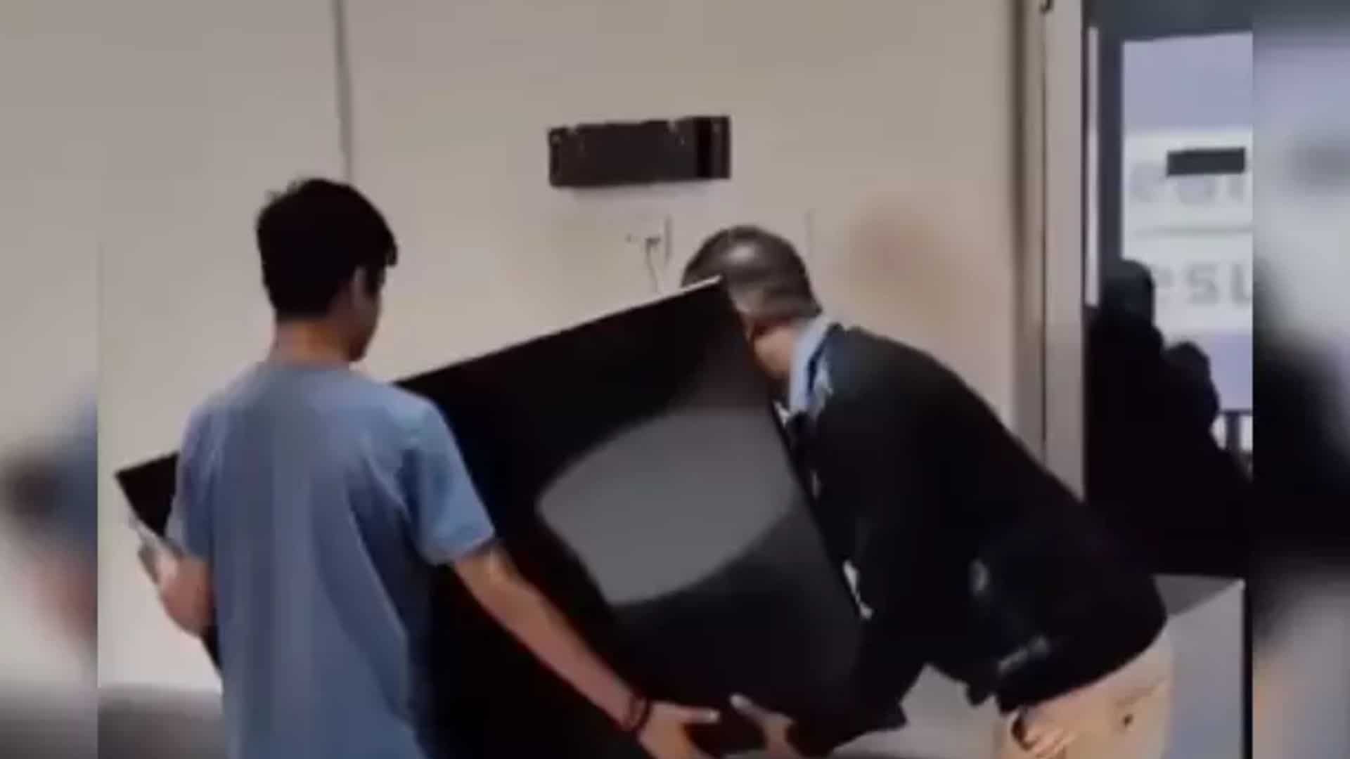 WATCH | Indian family frustrated with Byju's refund process removes TV from their office WATCH | Indian family frustrated with Byju's refund process removes TV from their office