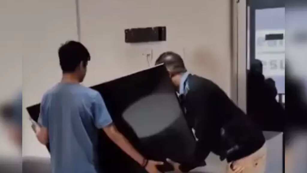 WATCH | Indian family frustrated with Byju's refund process removes TV from their office