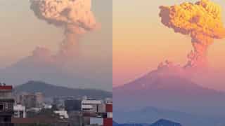 Watch: Volcanic gas emission in Mexico triggers yellow alert for residents