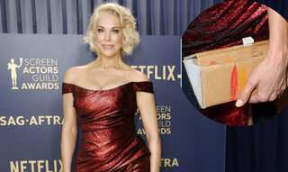 Adorable! Actor Hannah Waddingham carries cardboard bag made by her daughter at SAG Awards