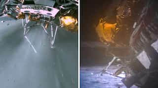 Odysseus: Pictures show private US lander with a snapped leg as it descends on the Moon