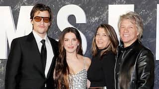 Jon Bon Jovi, famous dad of Millie Bobby Brown's fiance, arrives at Damsel's NYC premiere