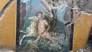 Archaeologists discover frescoes of Greek mythological siblings from ashes of Pompeii