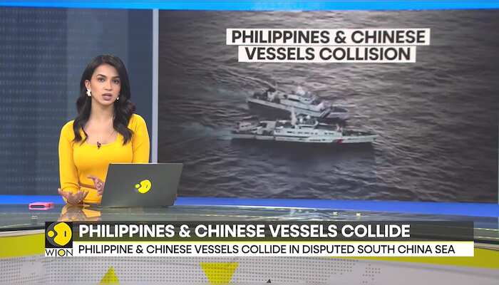 Chinese boats fire water at Philippine vessel, at least four Filipino crew members injured
