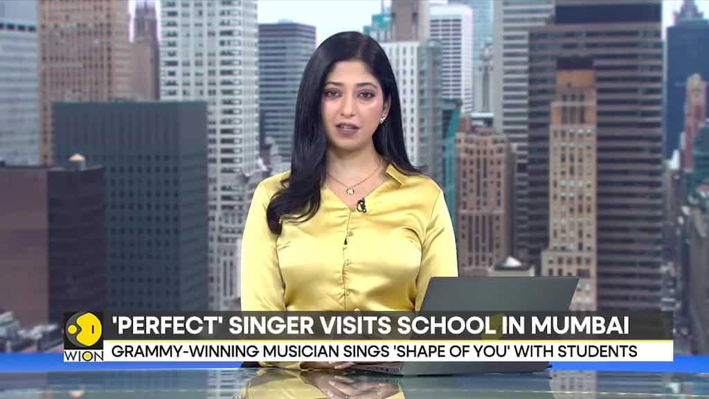 Ed Sheeran visits school in Mumbai ahead of concert