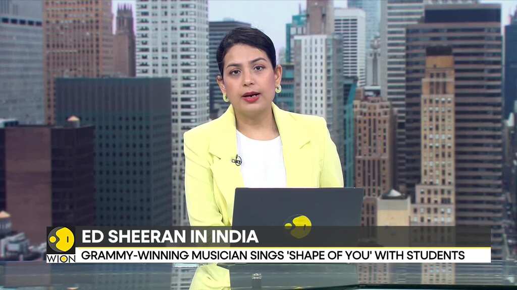 Ed Sheeran visits school in Mumbai, swaps performances with students