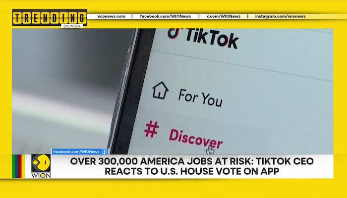 Over 300,000 Americans' job at risk, TikTok CEO reacts to US House vote on app