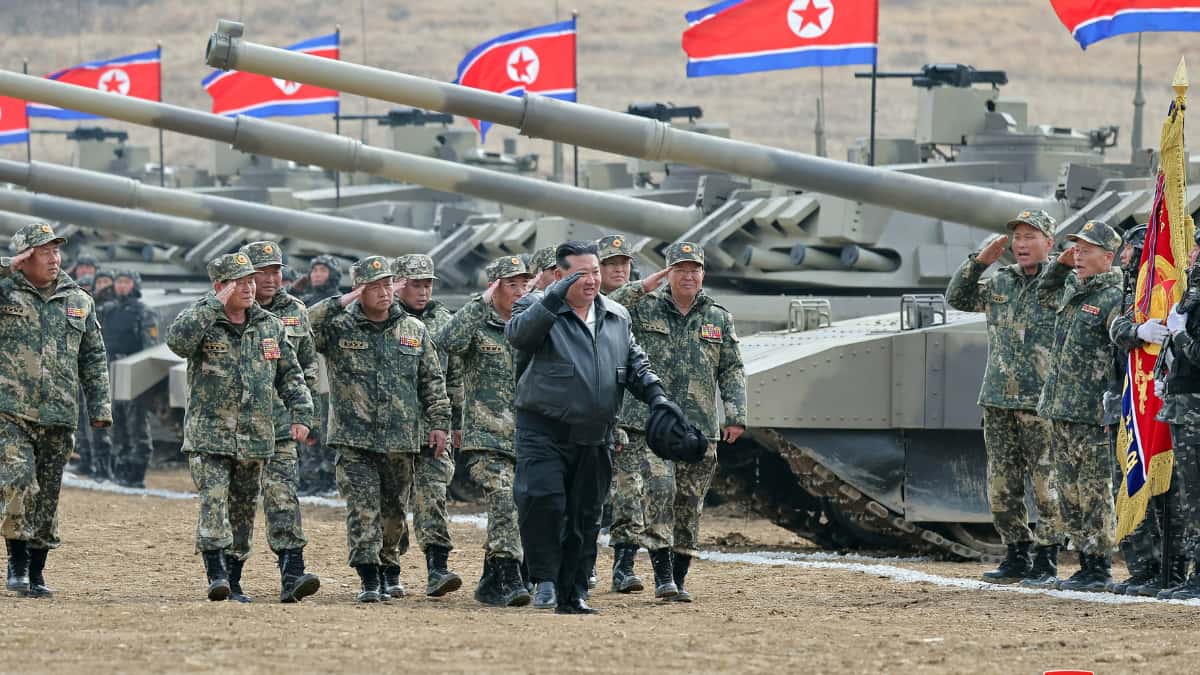 North Korea's Kim Jong Un leads new war tank training in mock battle