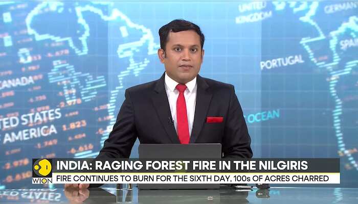 India: Forest fire blazes in Nilgiris, IAF's Mi-17 V5 choppers deployed