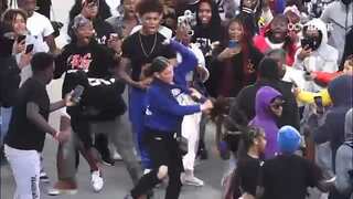 Watch: Mob of 200 juveniles cheers as fistfight breaks out in California shopping centre