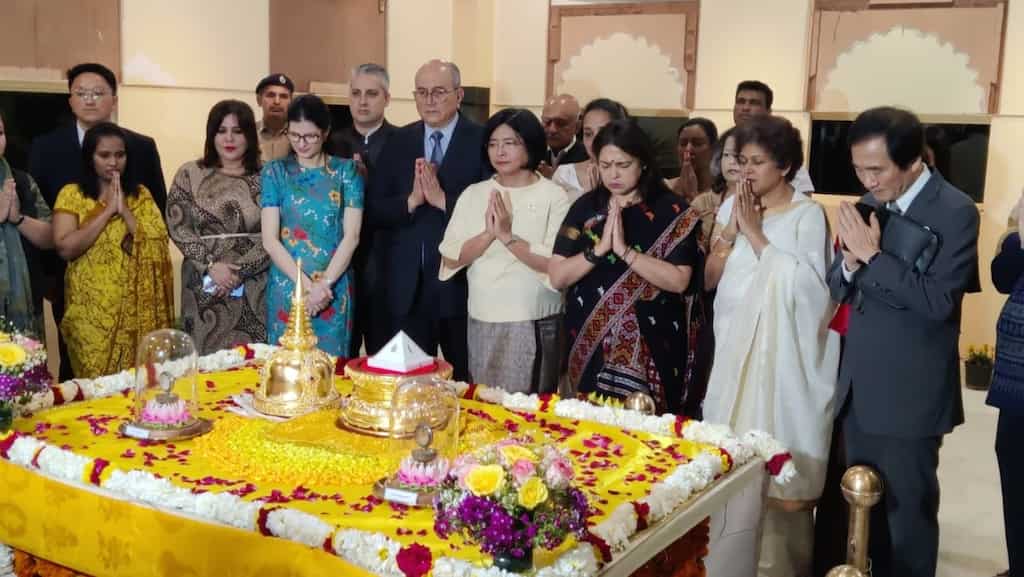 Foreign envoys pay homage to Buddha relics in Delhi, highlighting India's cultural influence