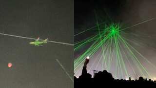 WATCH: Festival-goers in Mexico point multiple laser beams at passenger plane, risking safety