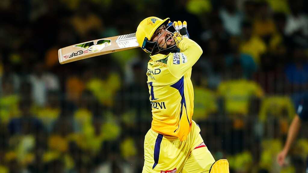 IPL 2024: WATCH | CSK's Sameer Rizvi hits GT spinner Rashid Khan for first-ball six, coach calls it 'crazy'