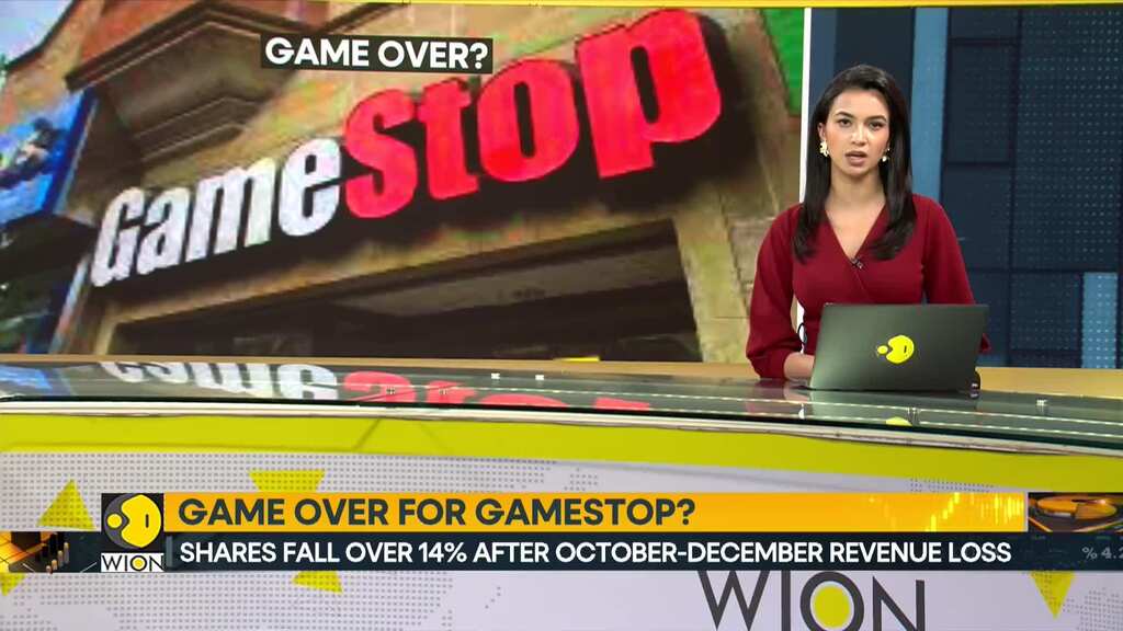 Gamestop shares fall over 14% after October-December revenue loss