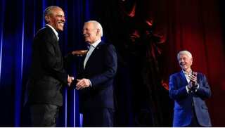 Former presidents Obama, Clinton join Biden in New York to attract eyeballs and funds