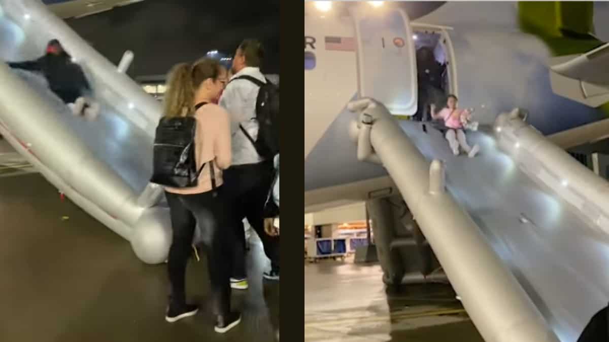 Passengers evacuate Frontier airlines' flight due to 'strong odour' Passengers evacuate Frontier airlines' flight due to 'strong odour'