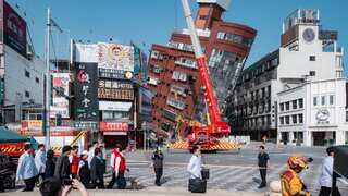 Around 70 workers trapped in rock quarries as powerful earthquake jolts Taiwan