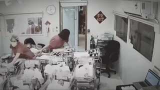 WATCH | Heroic nurses protect neonatal unit babies during Taiwan quake