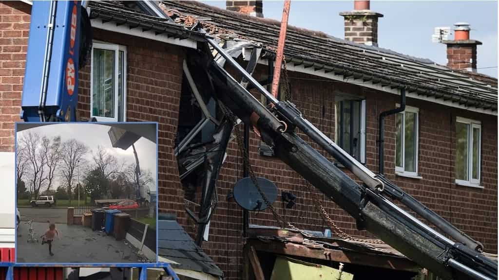 'Absolute miracle': Little girl escapes being crushed by falling crane in UK. Watch dramatic video here