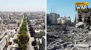 Video: Before and after drone footage shows destruction of Gaza more than six months into Israel-Hamas war