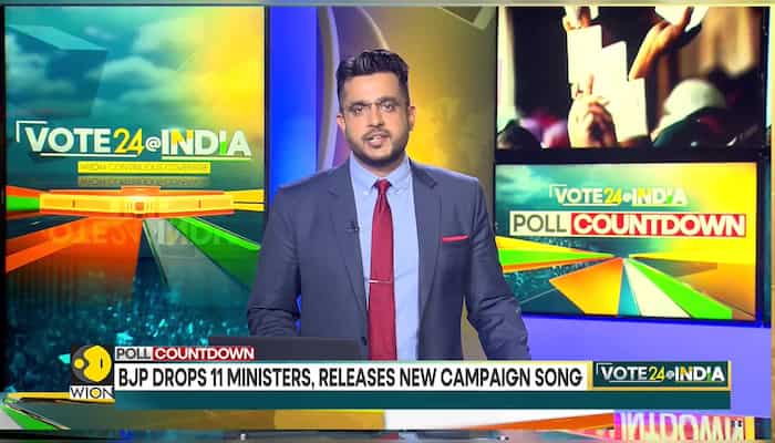 BJP drops 11 ministers, releases new campaign song
