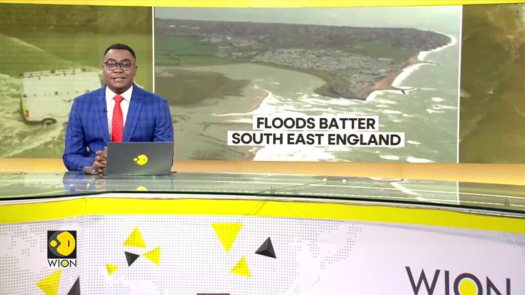 Flooding submerges holiday homes in southeast England