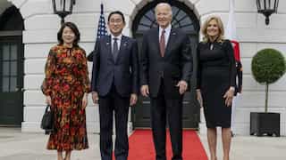 Fumio Kishida begins US state visit as the Bidens welcome Japan PM to White House