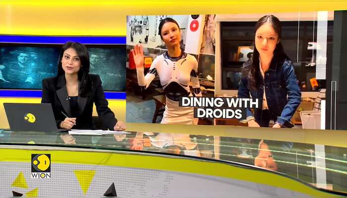 China's robotic waitress: Video of robot-like waitress serving food at a restaurant puzzles netizens