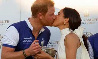 Prince Harry and Meghan Markle celebrate polo match win with a sweet kiss