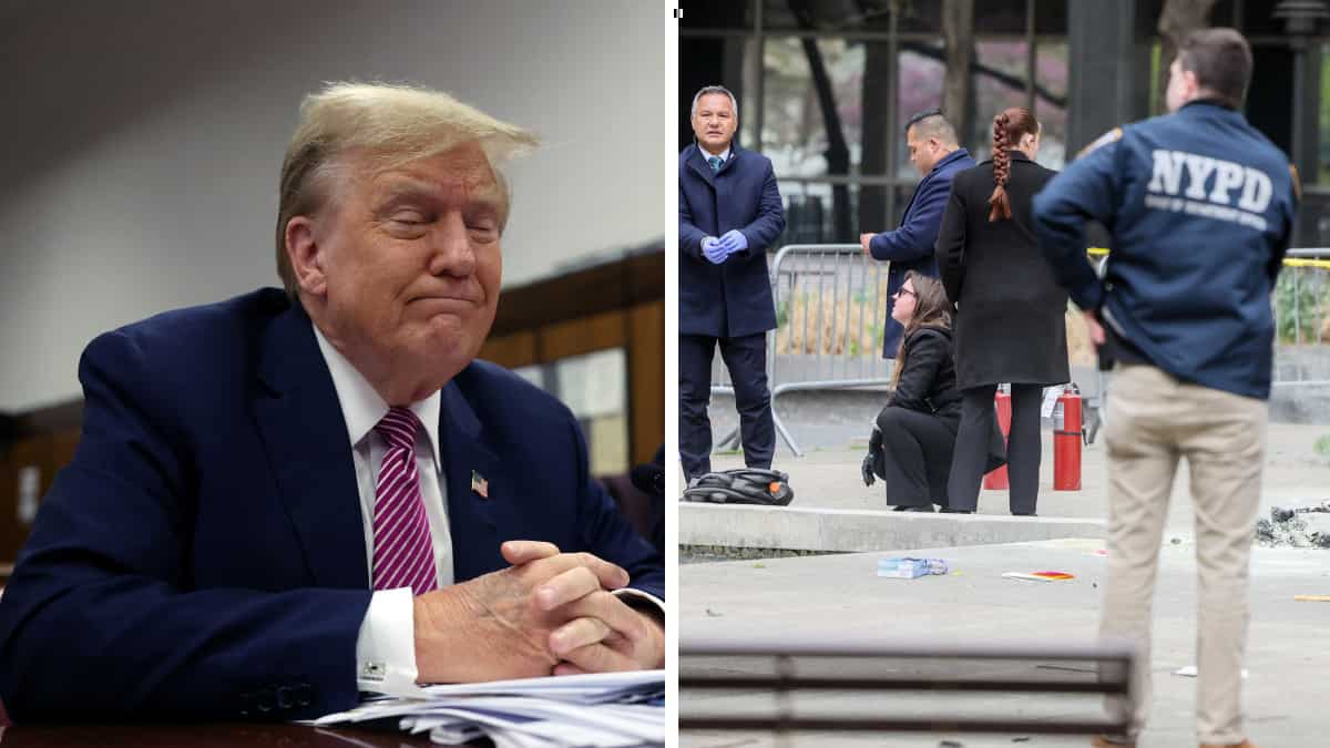 Trump hush money trial: Man sets himself on fire outside NY court; full jury, six alternates selected