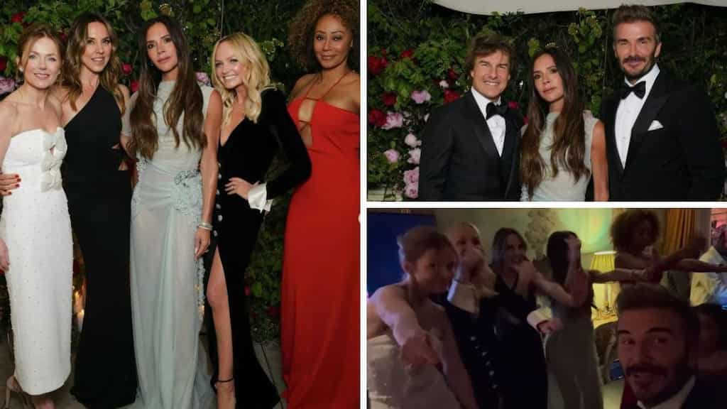 Spice Girls reunite and dance to Stop at Victoria Beckham's 50th birthday bash, watch