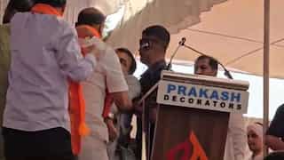 Video: Union Minister Nitin Gadkari faints on stage during election rally in Maharashtra