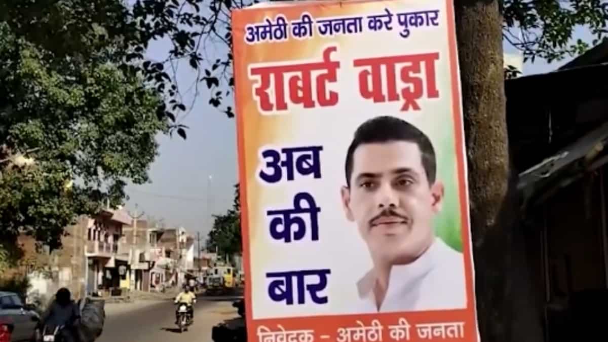Lok Sabha Elections 2024: Smriti Irani reacts sarcastically to ‘Amethi wants Robert Vadra’ posters Lok Sabha Elections 2024: Smriti Irani reacts sarcastically to ‘Amethi wants Robert Vadra’ posters