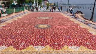 Kashmir’s carpet artisans claim to have made Asia’s largest hand-knotted carpet