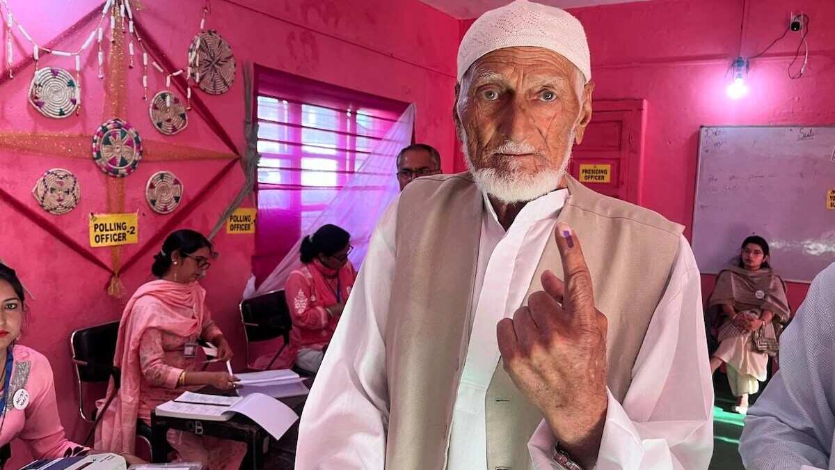Lok sabha elections 2024: 102-year-old casts vote at Jammu polling booth Lok sabha elections 2024: 102-year-old casts vote at Jammu polling booth