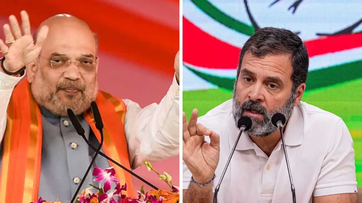 Lok Sabha elections 2024 | Will India run on Sharia?: Amit Shah criticises Congress manifesto Lok Sabha elections 2024 | Will India run on Sharia?: Amit Shah criticises Congress manifesto