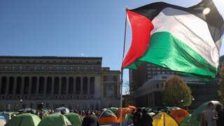 Watch: Harvard protests take an ugly turn as students fly Palestinian flag in place reserved for US flag
