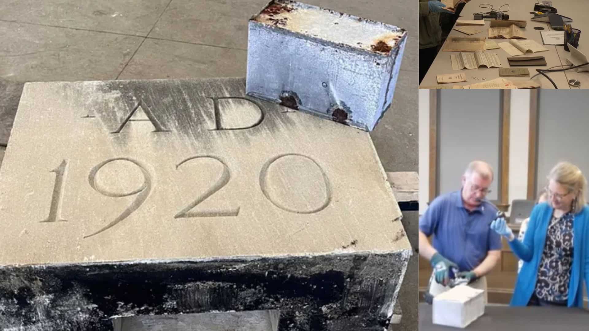 100-year-old time capsule found during US high school demolition 100-year-old time capsule found during US high school demolition