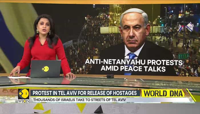 Gaza war: Protest in Tel Aviv for release of hostages, thousands of Israelis take to streets