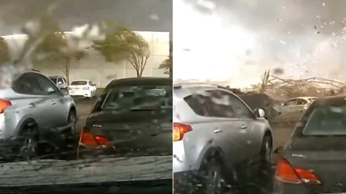 Dashcam video shows moment when powerful tornado flattened building in Nebraska Dashcam video shows moment when powerful tornado flattened building in Nebraska