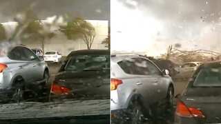 Dashcam video shows moment when powerful tornado flattened building in Nebraska
