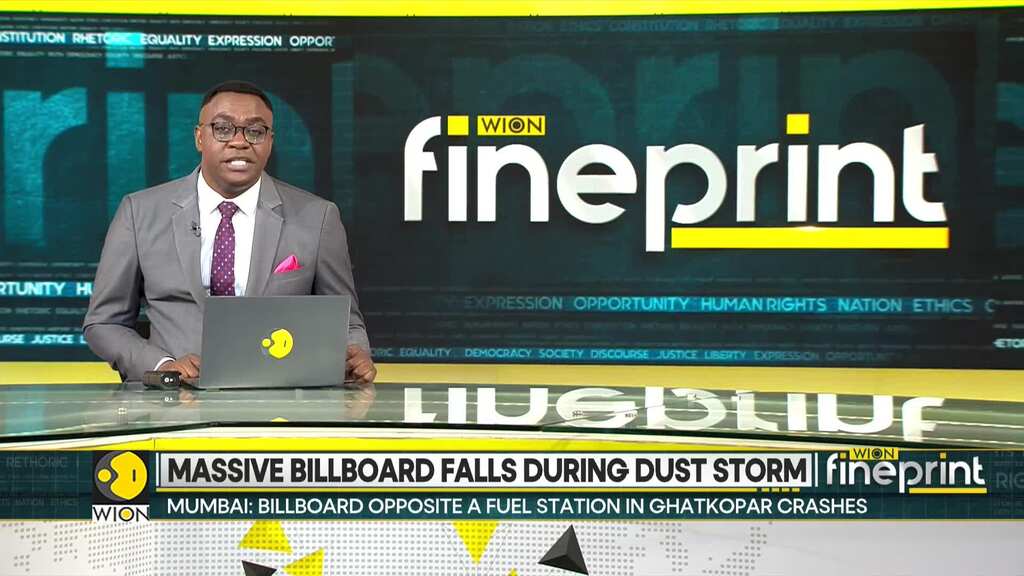 Massive billboard falls during dust storm