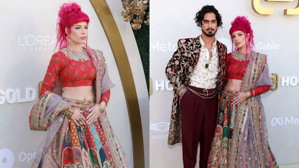 Halsey slays traditional Indian look in Sabyasachi lehenga at 2024 Gold Gala