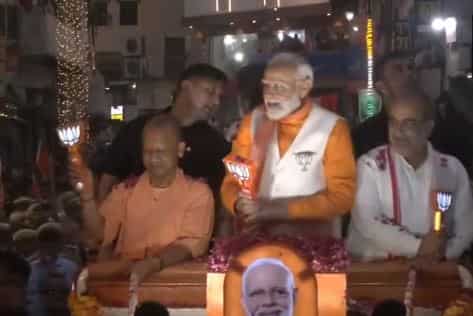Lok Sabha elections 2024: PM Modi holds grand roadshow in Varanasi, to file nomination on Tuesday