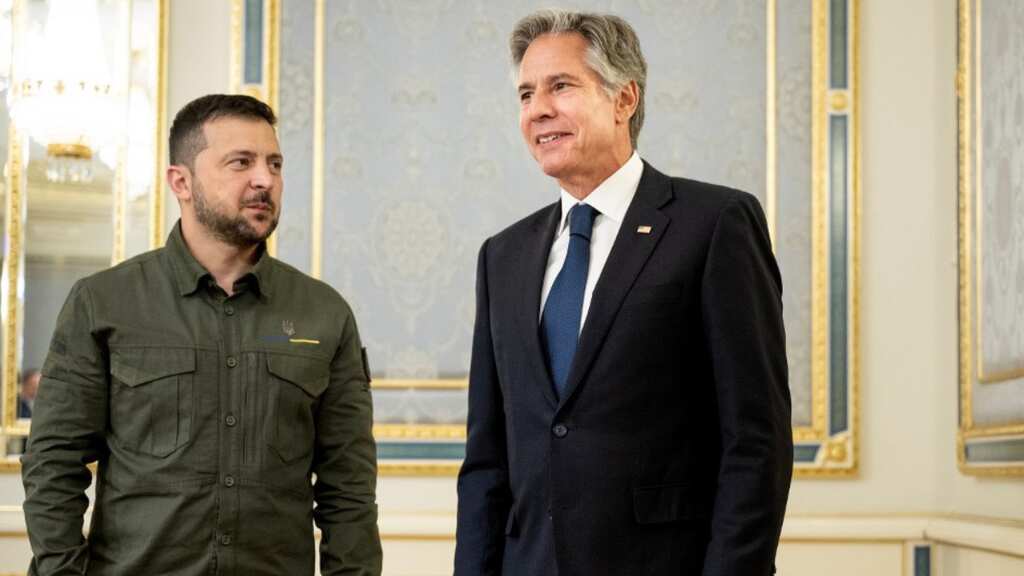 US Secretary of State Blinken assures Zelensky military aid 'now on its way'