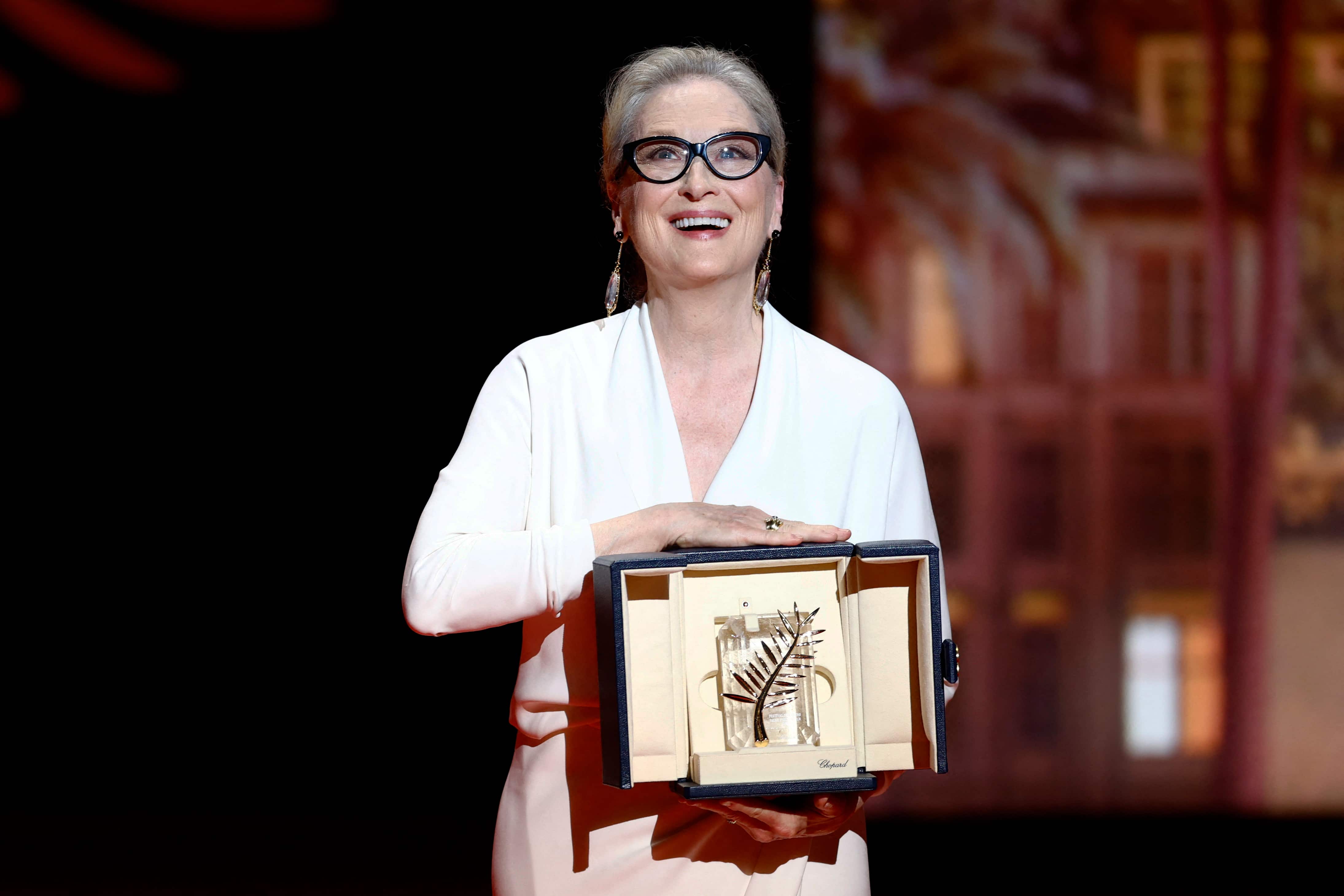 Meryl Streep gets teary-eyed accepting honorary Palme d’Or at Cannes 2024
