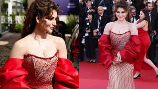 Cannes 2024: Urvashi Rautela looks feisty in red strapless gown